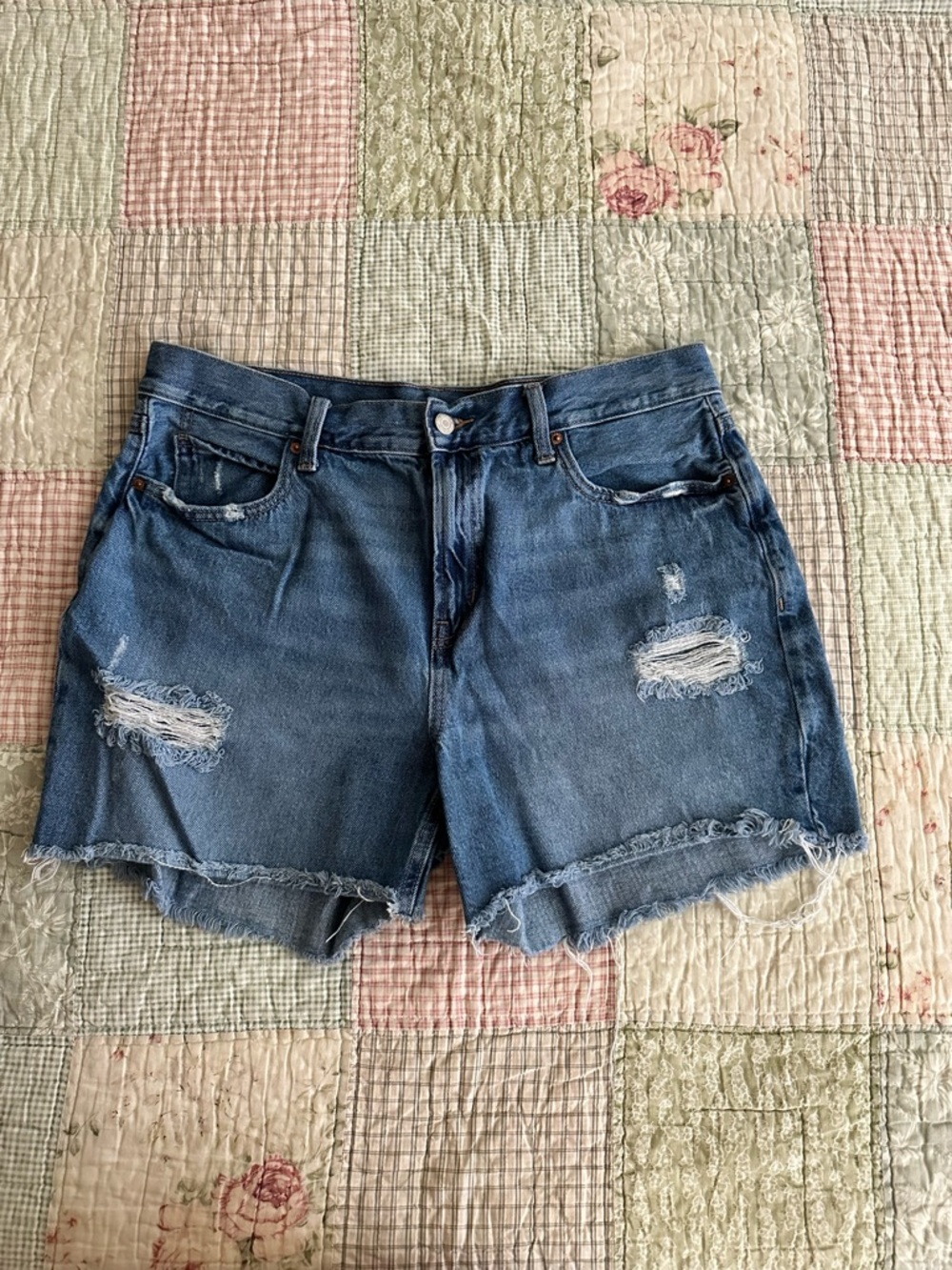 Old Navy Distressed Blue Denim Cutoff Shorts
